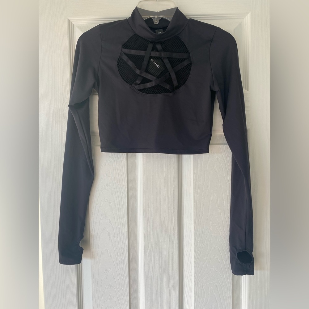 BlackMilk Magic Heart Long Sleeve Crop Top